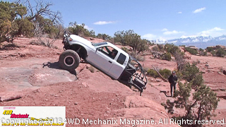 Toyota truck on the rocks during 2013 Warn Moab Media Run