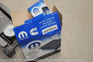 Our choice for maximum protection is a new Mopar air filter.