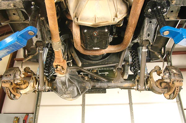 View forward of FTS rear suspension system.