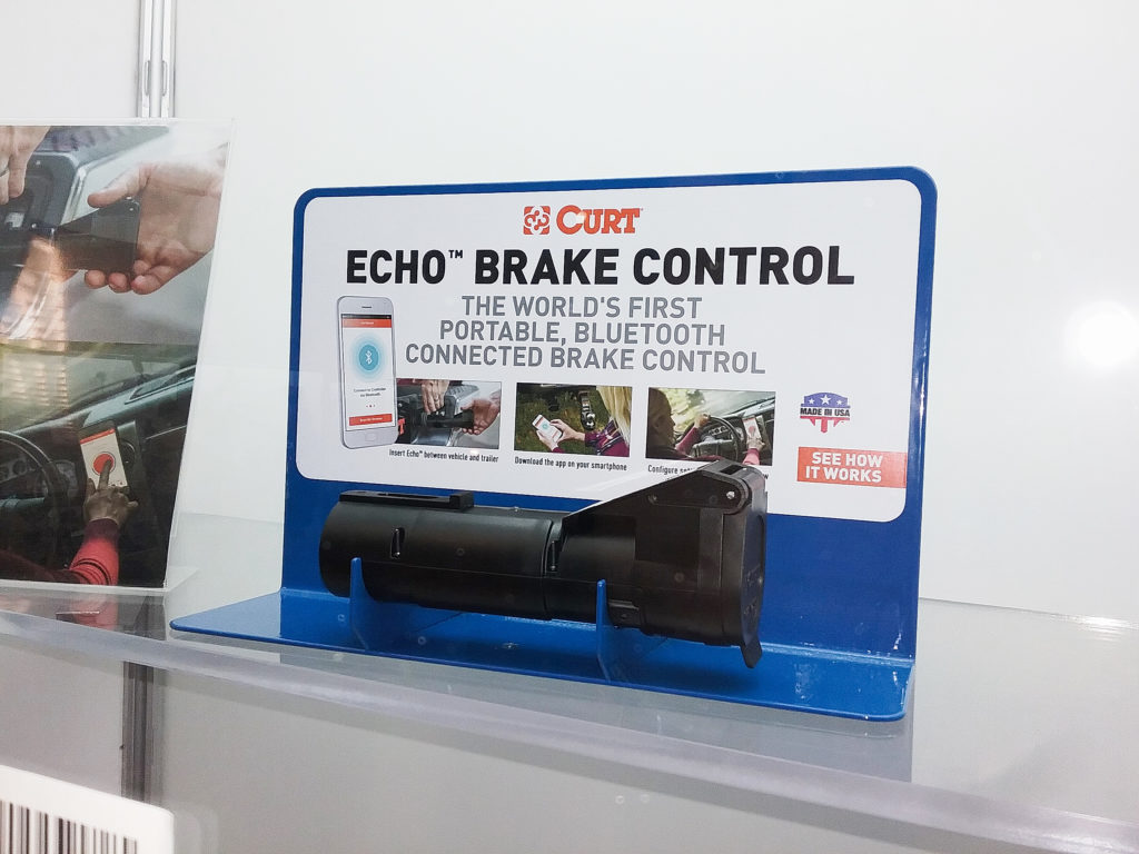 This Curt Echo™ Brake Control can be set up with a cell phone and app.